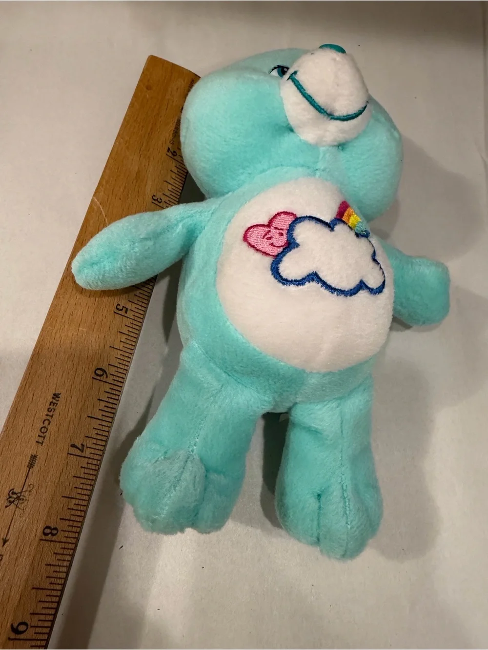 2004 Care Bears Bashful Heart Bear Plush Play Cloud Rainbow